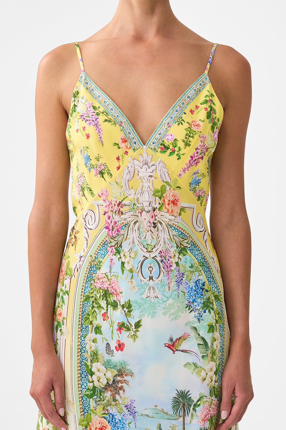 V NECK FULL LENGTH BIAS SLIP DRESS - 6