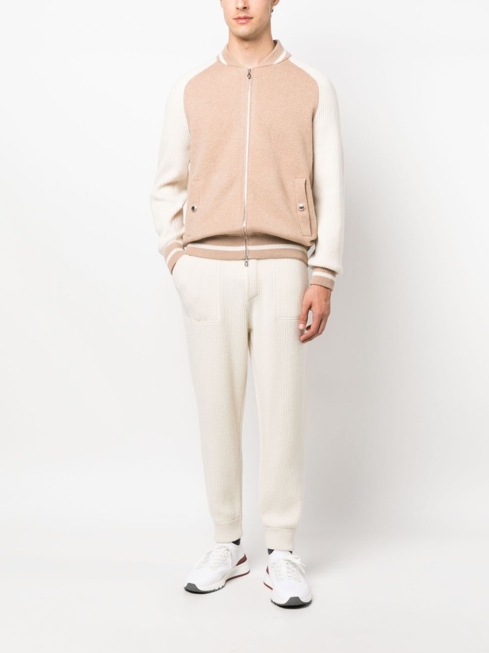 cashmere ribbed-knit track pants - 2