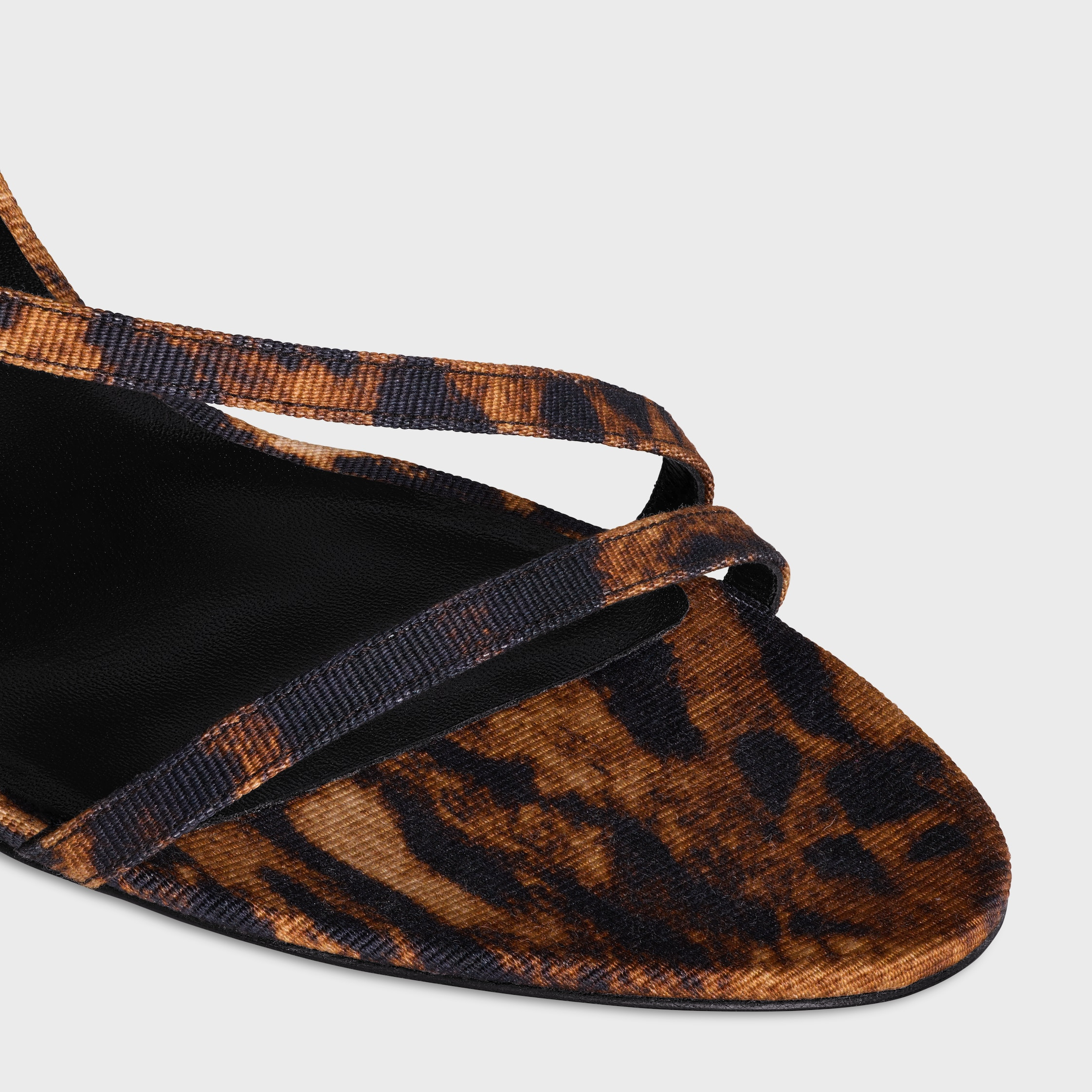 CELINE AVA SANDAL IN LEOPARD PRINTED GROS GRAIN FABRIC - 4