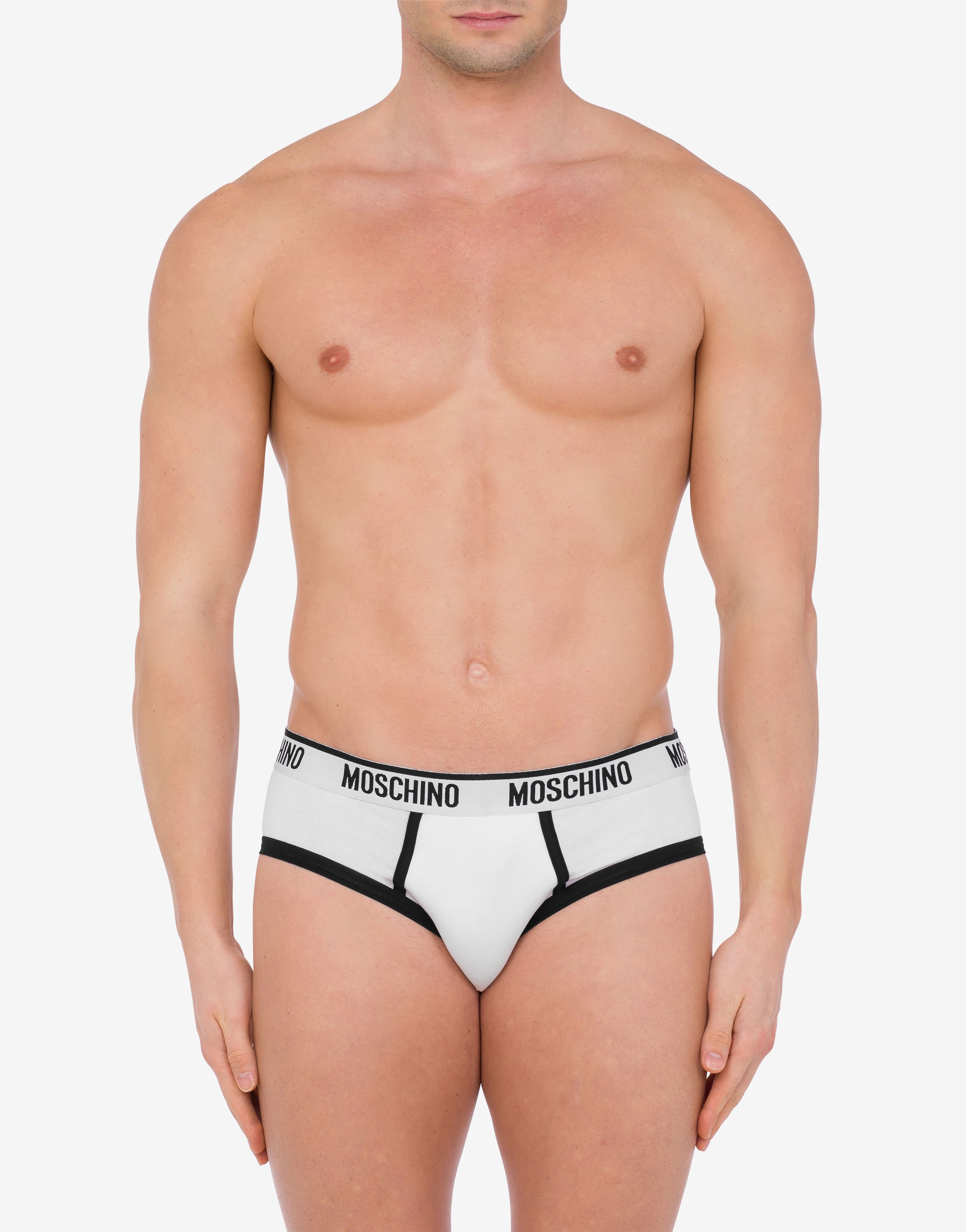 BLACK & WHITE STRETCH JERSEY BRIEFS - 2