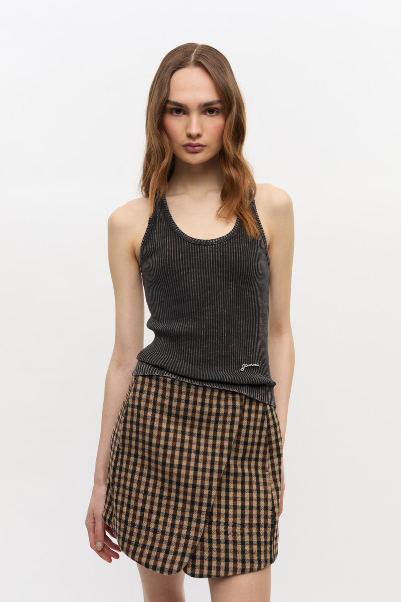 GANNI BLACK WASHED TANK TOP outlook