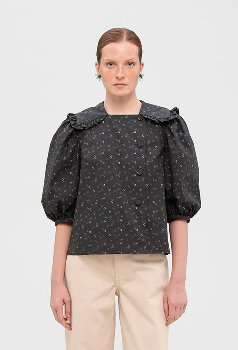 Brooke Blouse - Black Ditzy Floral 3