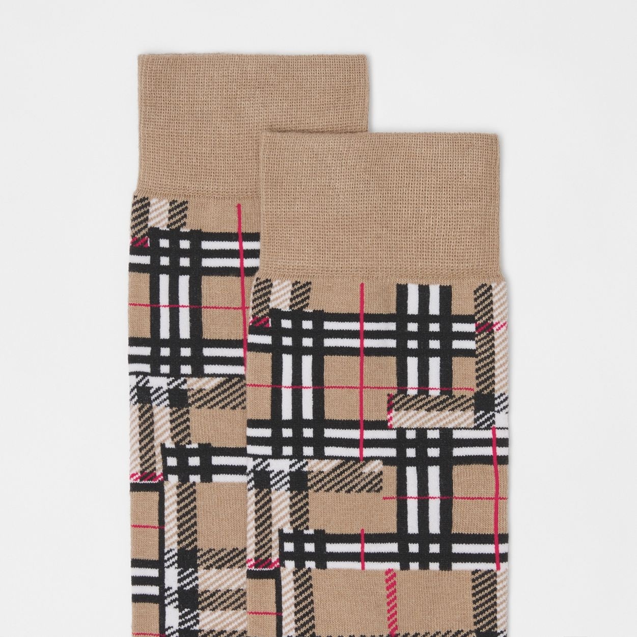 Patchwork Check Cotton Cashmere Blend Socks - 2
