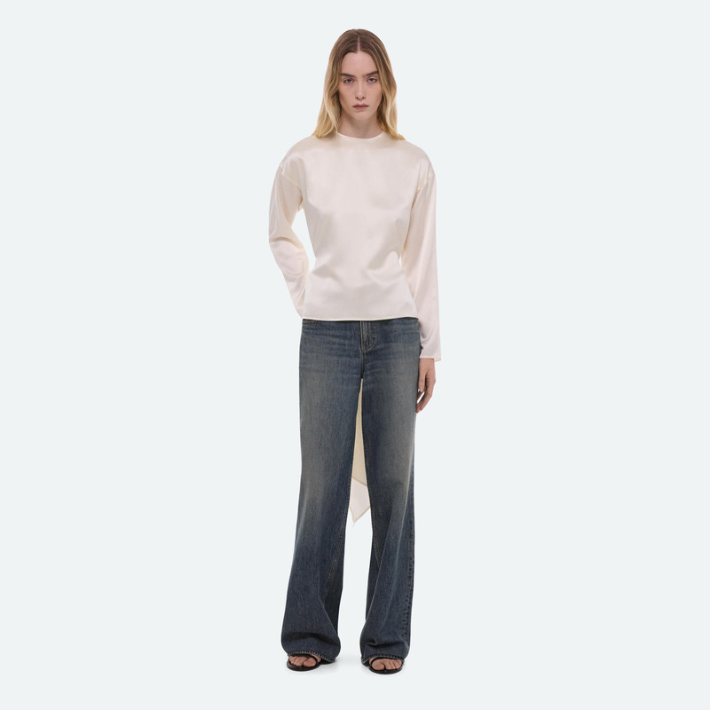 Helmut Lang LONG-SLEEVE DRAPED SCARF TOP outlook