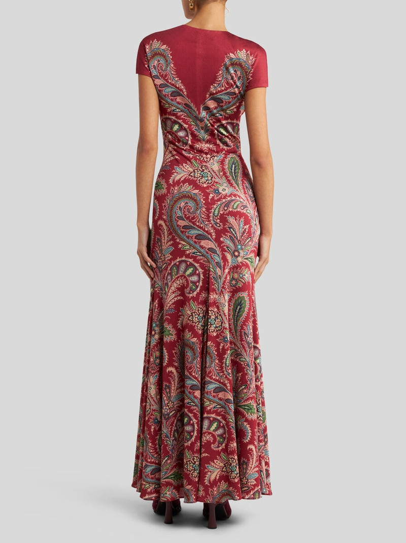 PRINTED CREPE JERSEY LONG DRESS 4