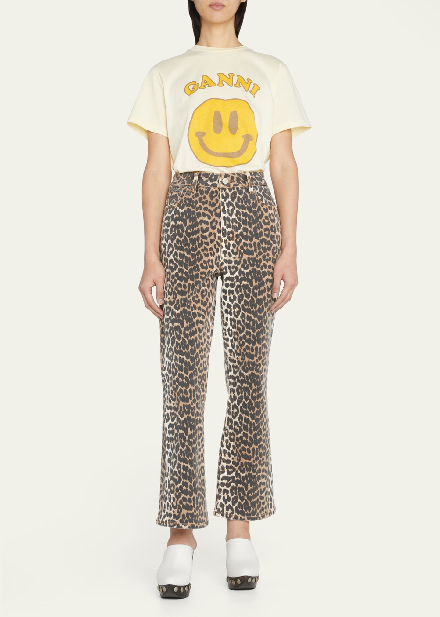 Betzy Leopard Cropped Bootcut Jeans - 2