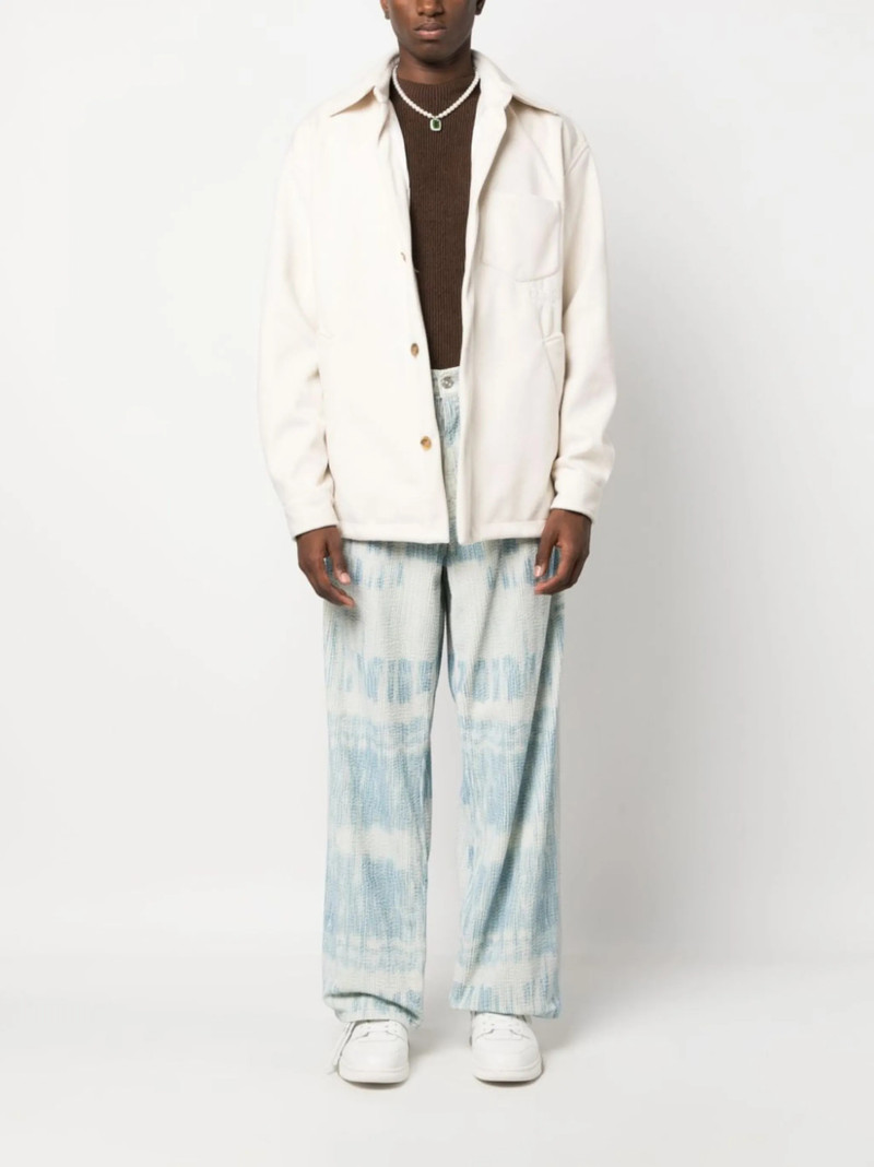 GCDS logo-embroidered button-up jacket outlook