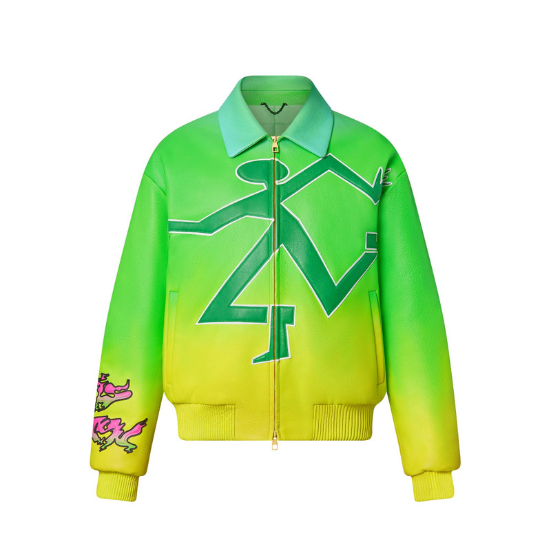 Fluo Gradient Leather Bomber - 1