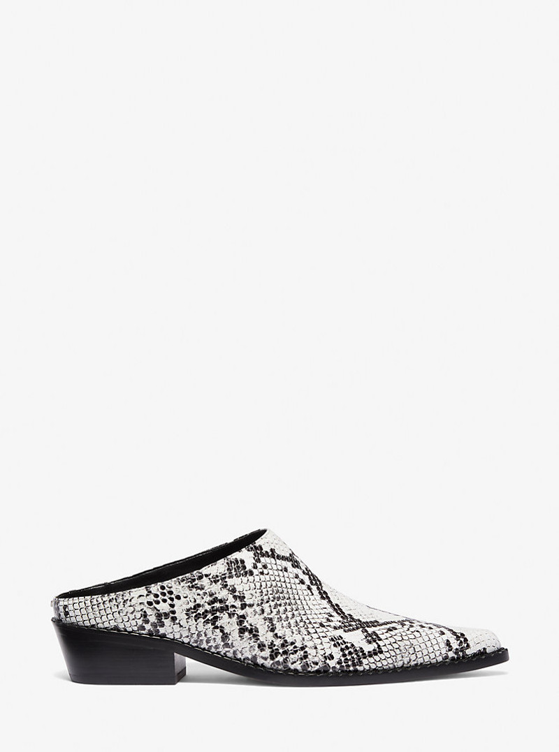 MICHAEL KORS Nash Snake Embossed Leather Mule outlook