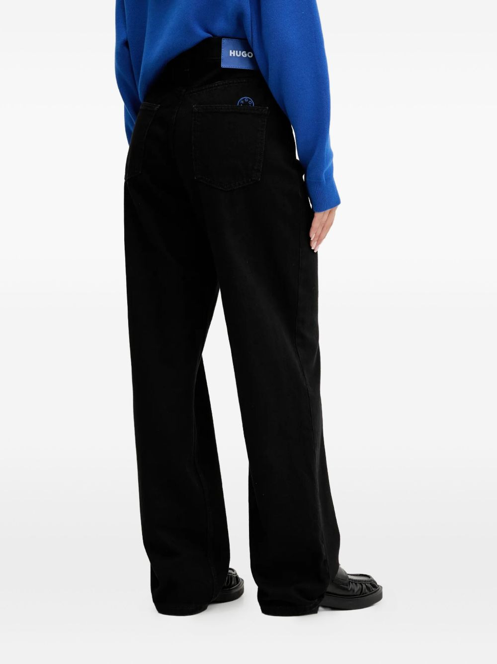 logo-plaque wide-leg jeans - 3