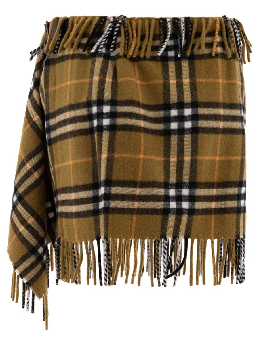 Burberry Check Wool Cashmere Scarf Skirt - 2