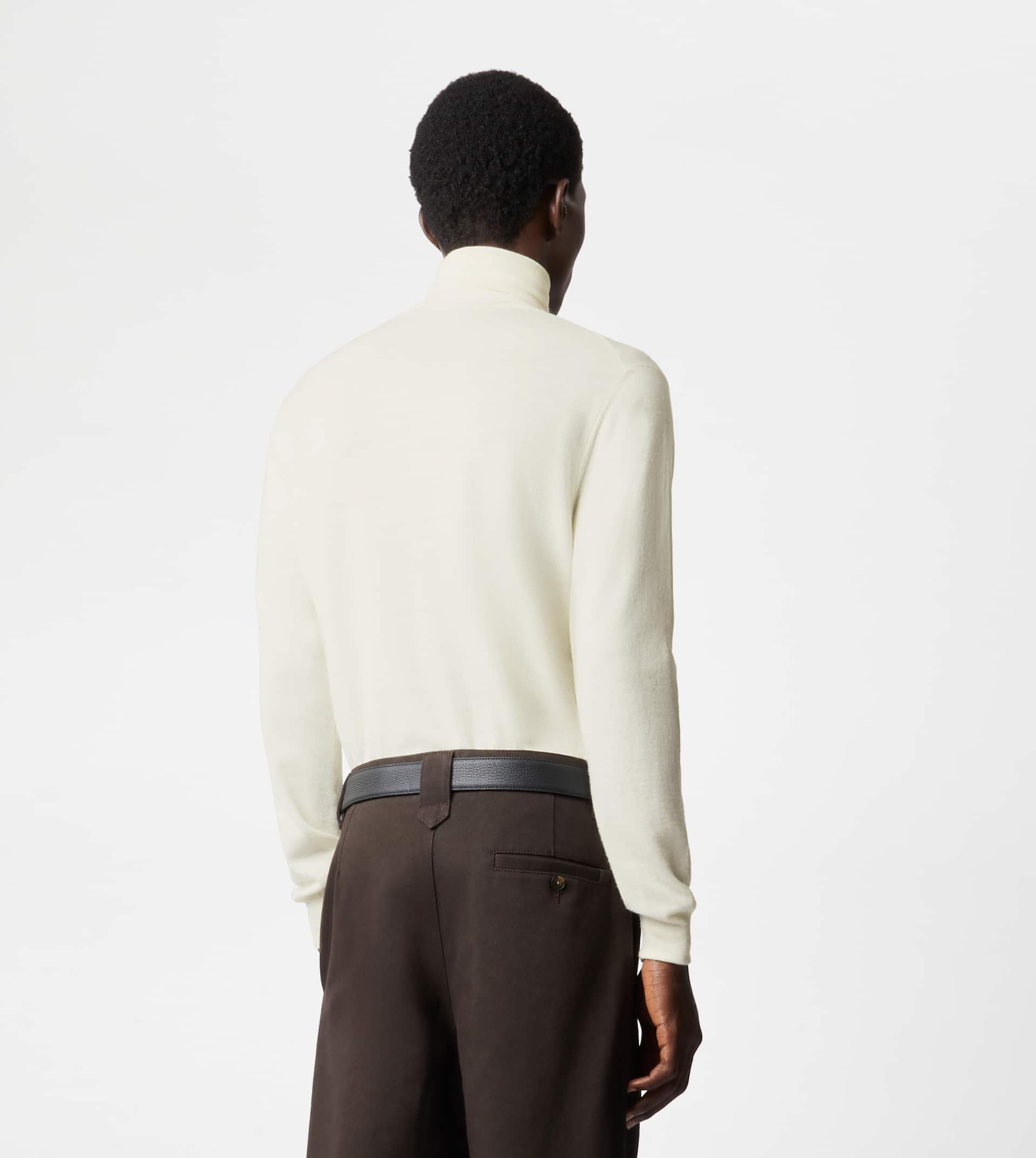 TURTLENECK IN WOOL AND SILK - WHITE - 7