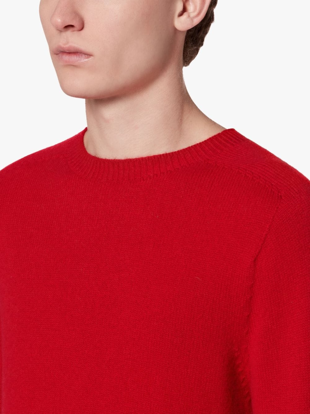 WOOLF RED WOOL & CASHMERE CREW NECK SWEATER - 5