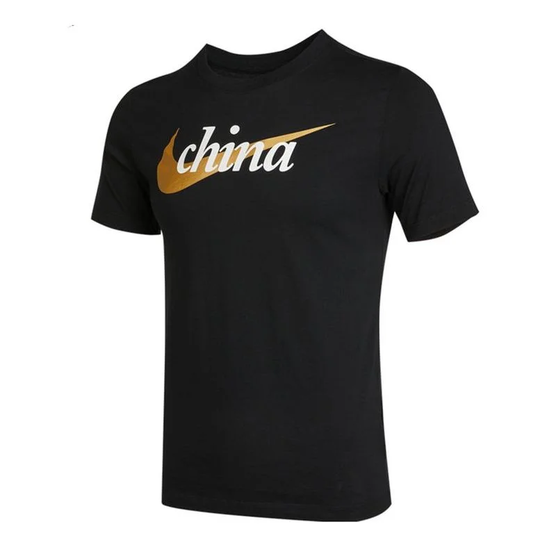 Nike Contrasting Colors Logo Printing Sports Round Neck Short Sleeve Black DM3548-010 - 1