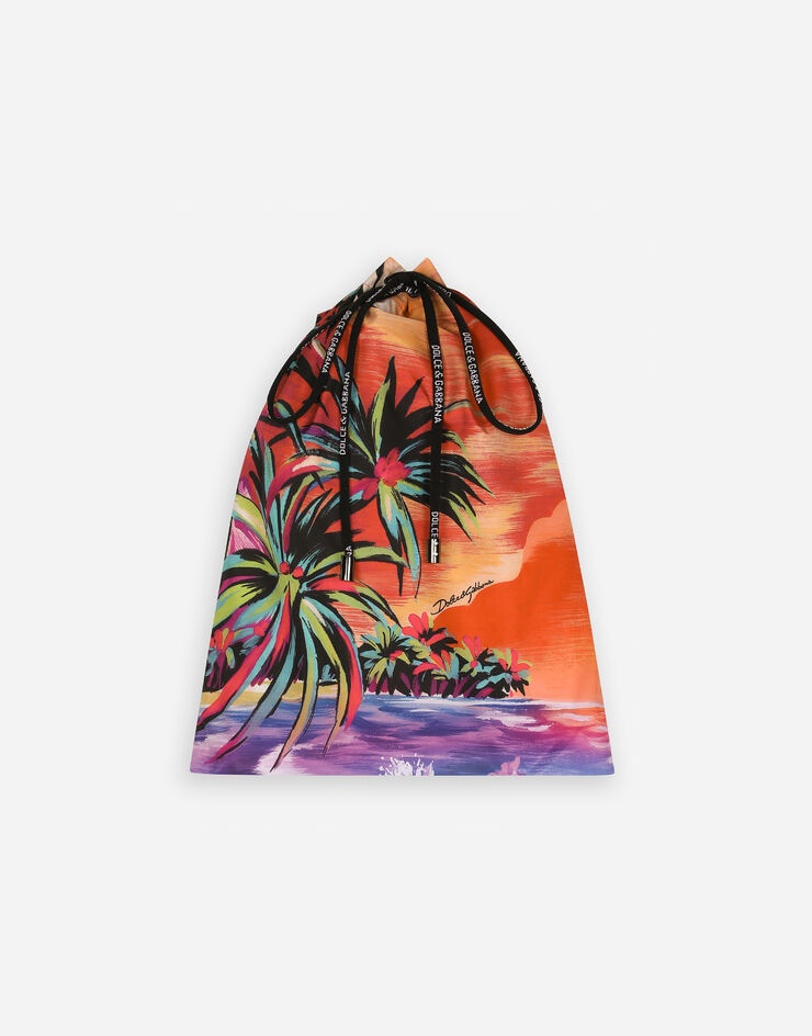 Mid-length swim trunks with Hawaiian print - 3