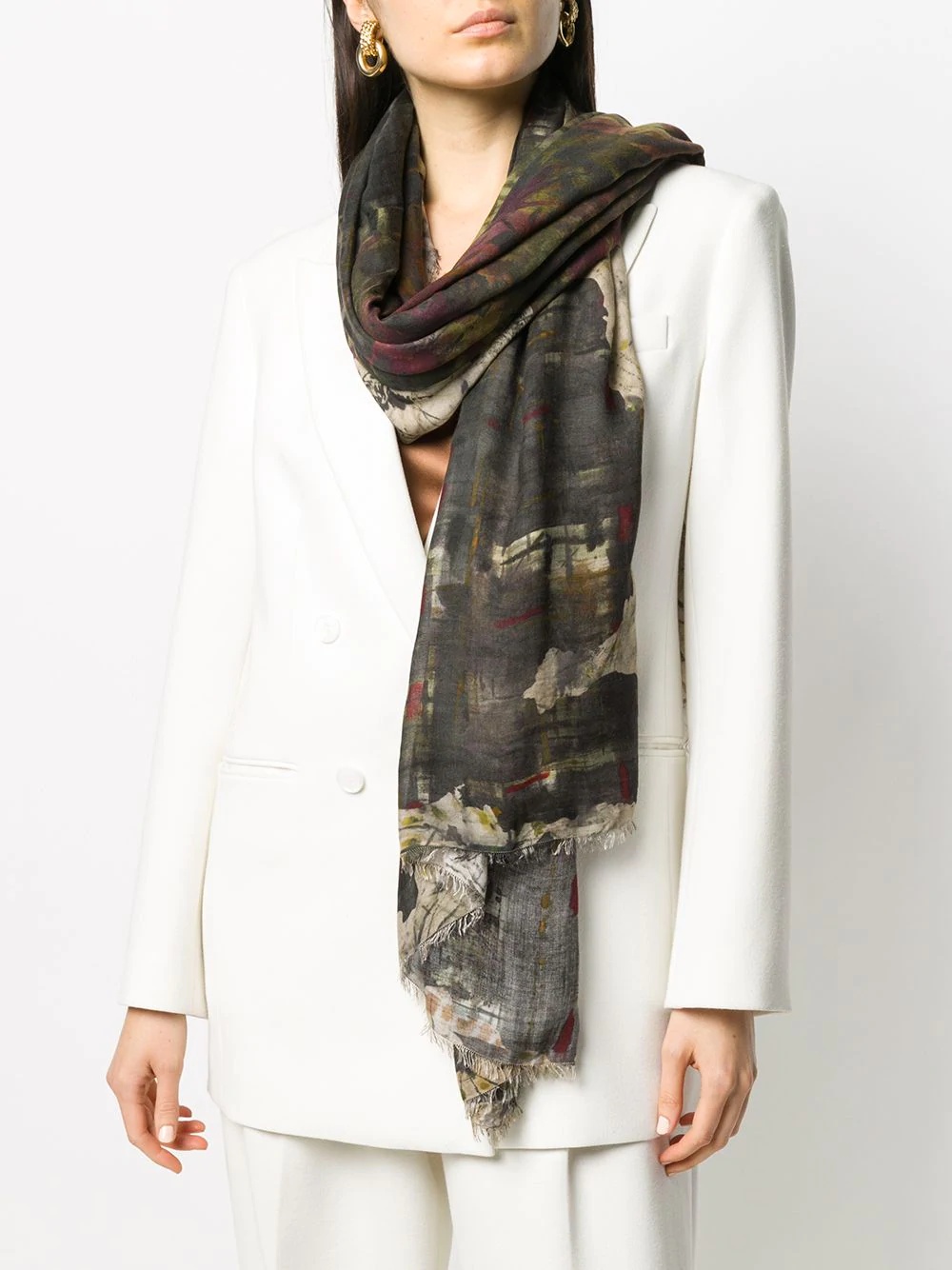 abstract-print scarf - 2