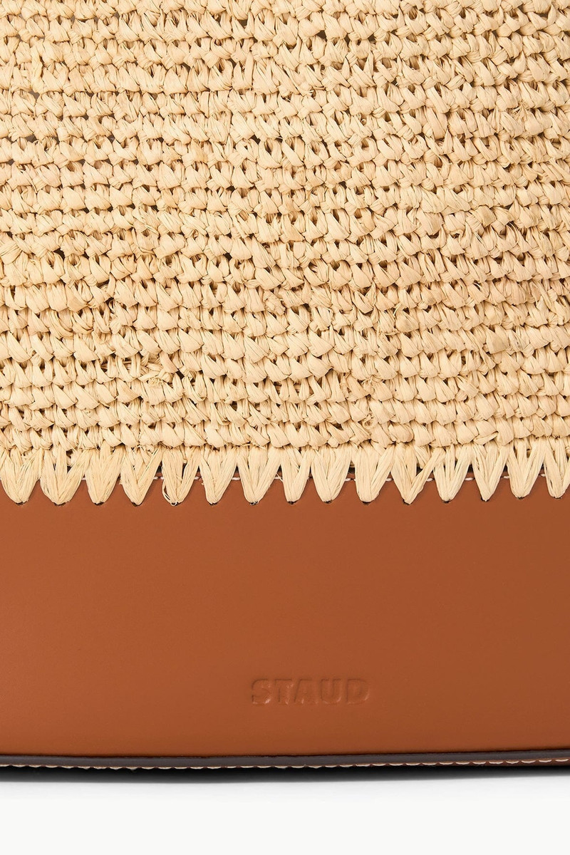 STAUD ST. REGIS SQUILLO RAFFIA TOTE NATURAL TAN 7