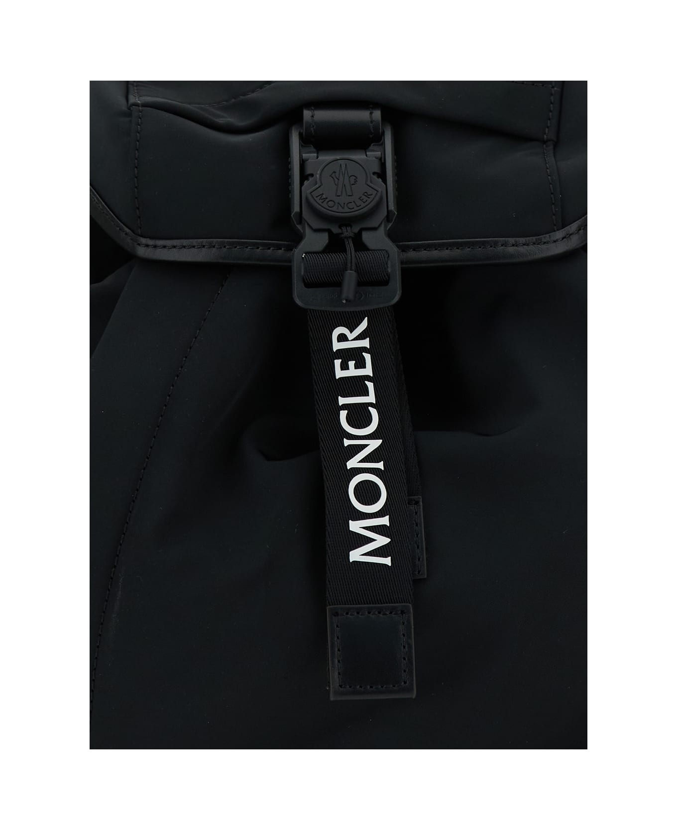 'trick' Black Backpack With Logo Print In Nylon Woman - 3