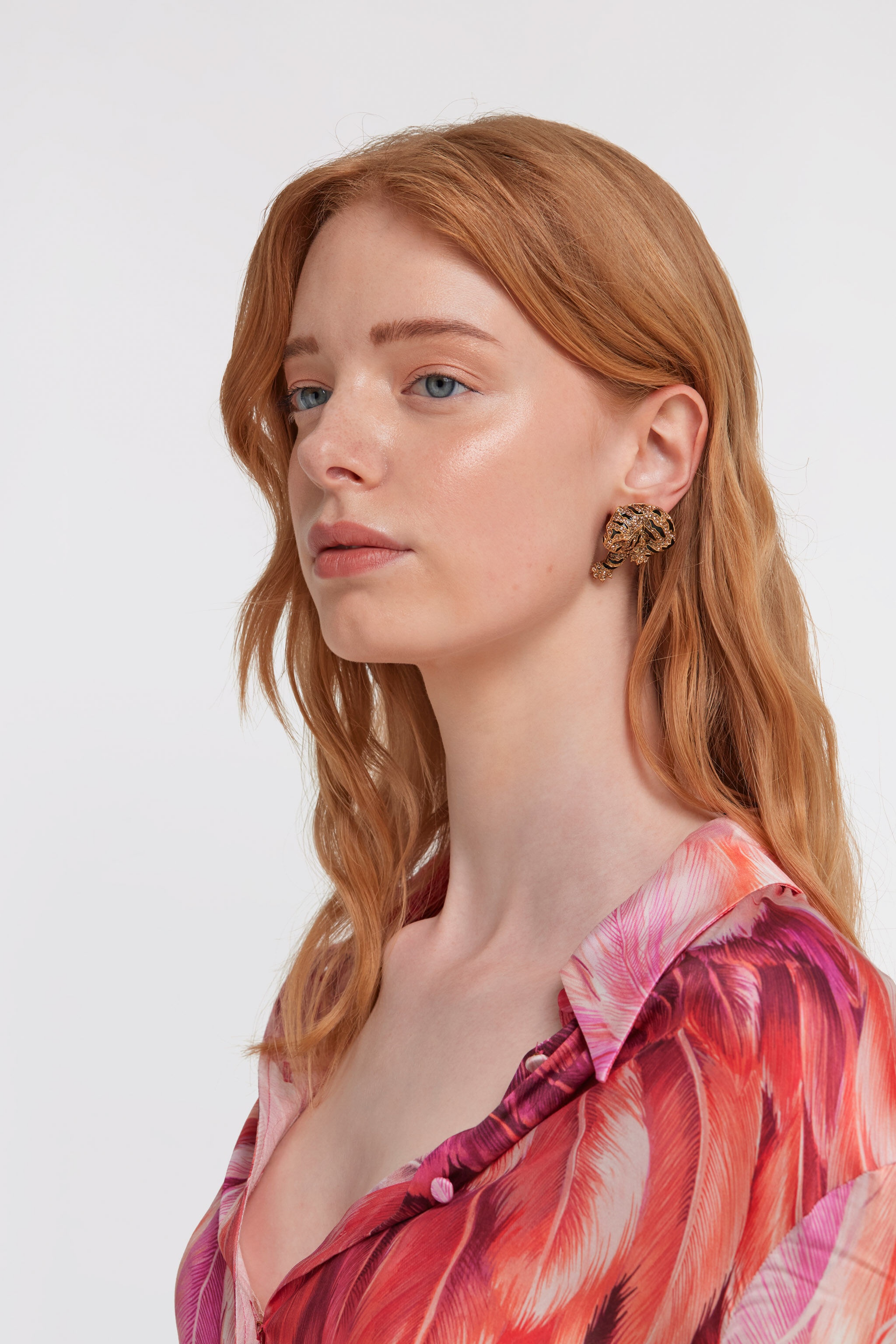 Gold Tiger Earrings - 2