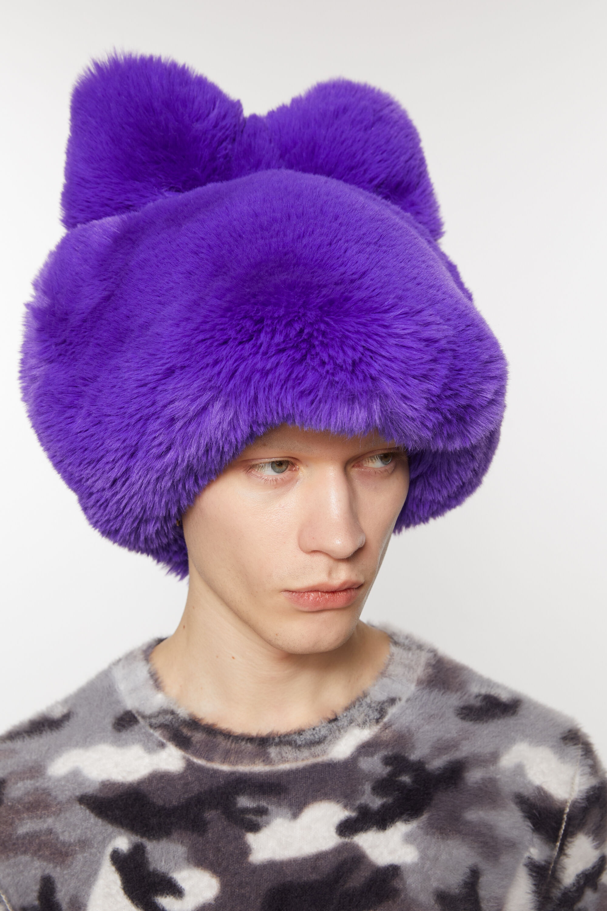 Acne Studios Faux Fur Hat Purple | thewebster | REVERSIBLE