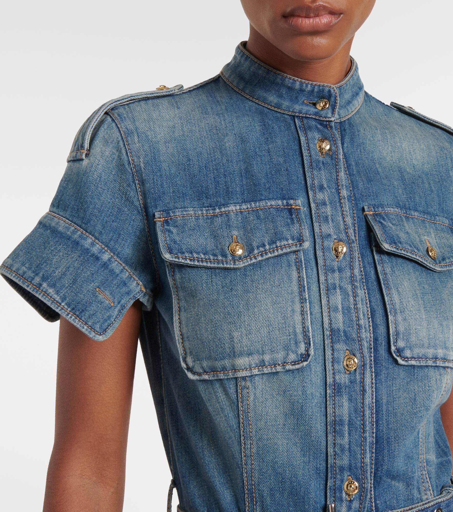 Uniform denim minidress - 4
