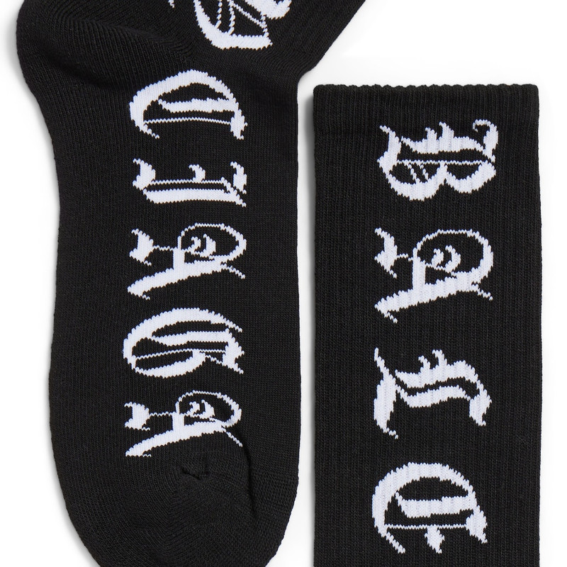 Men's All-around Blackletter Socks in Black/white 3