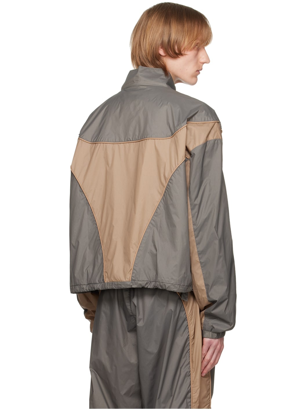 MISBHV Beige Jordan Barrett Edition Paneled Track Jacket REVERSIBLE