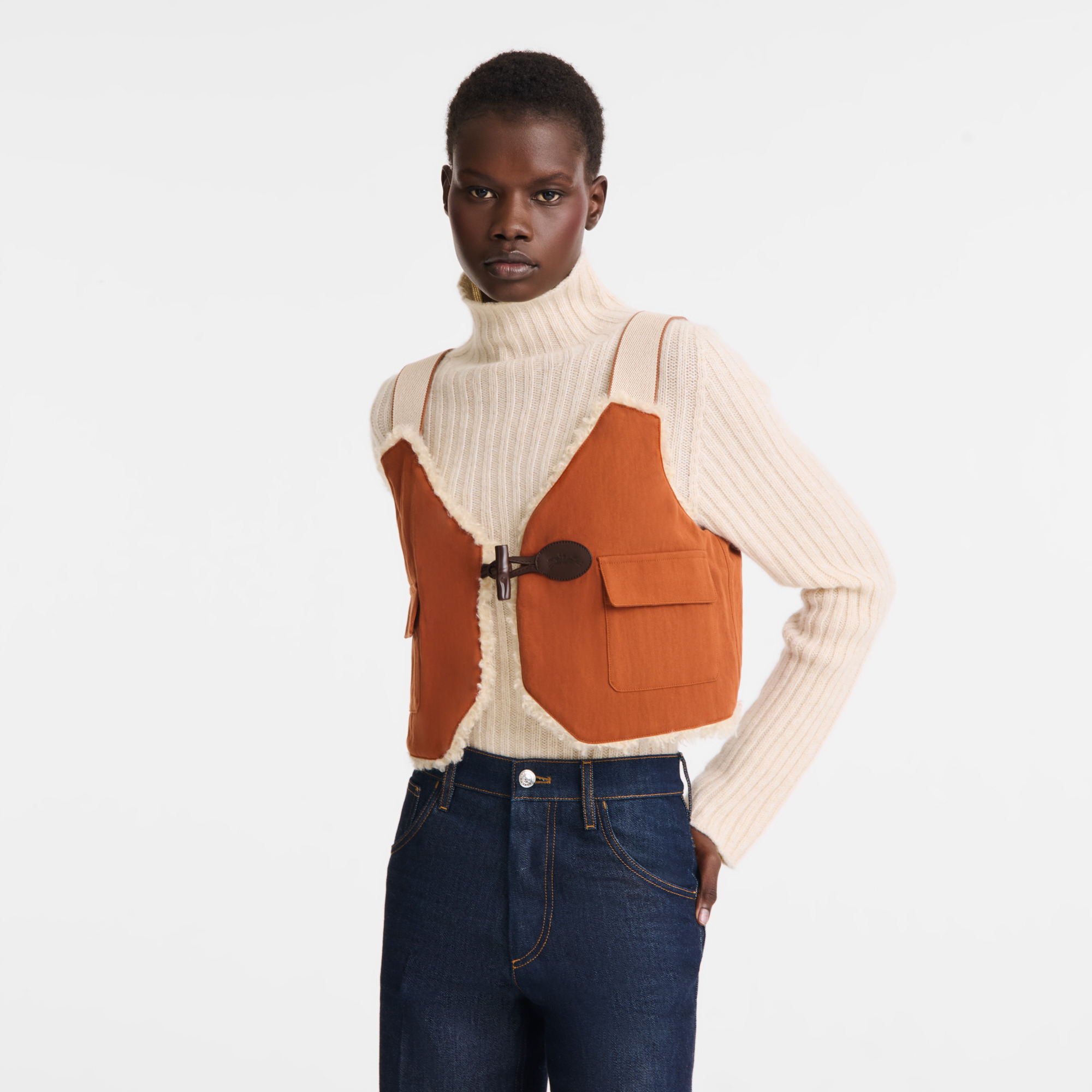 Cardigan Marmalade - Faux fur-lined cotton - 4