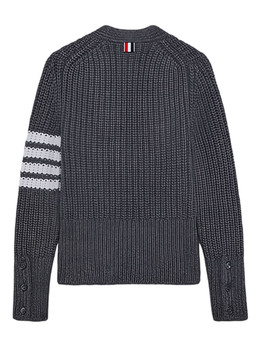 4-Bar stripe V-neck cardigan - 2