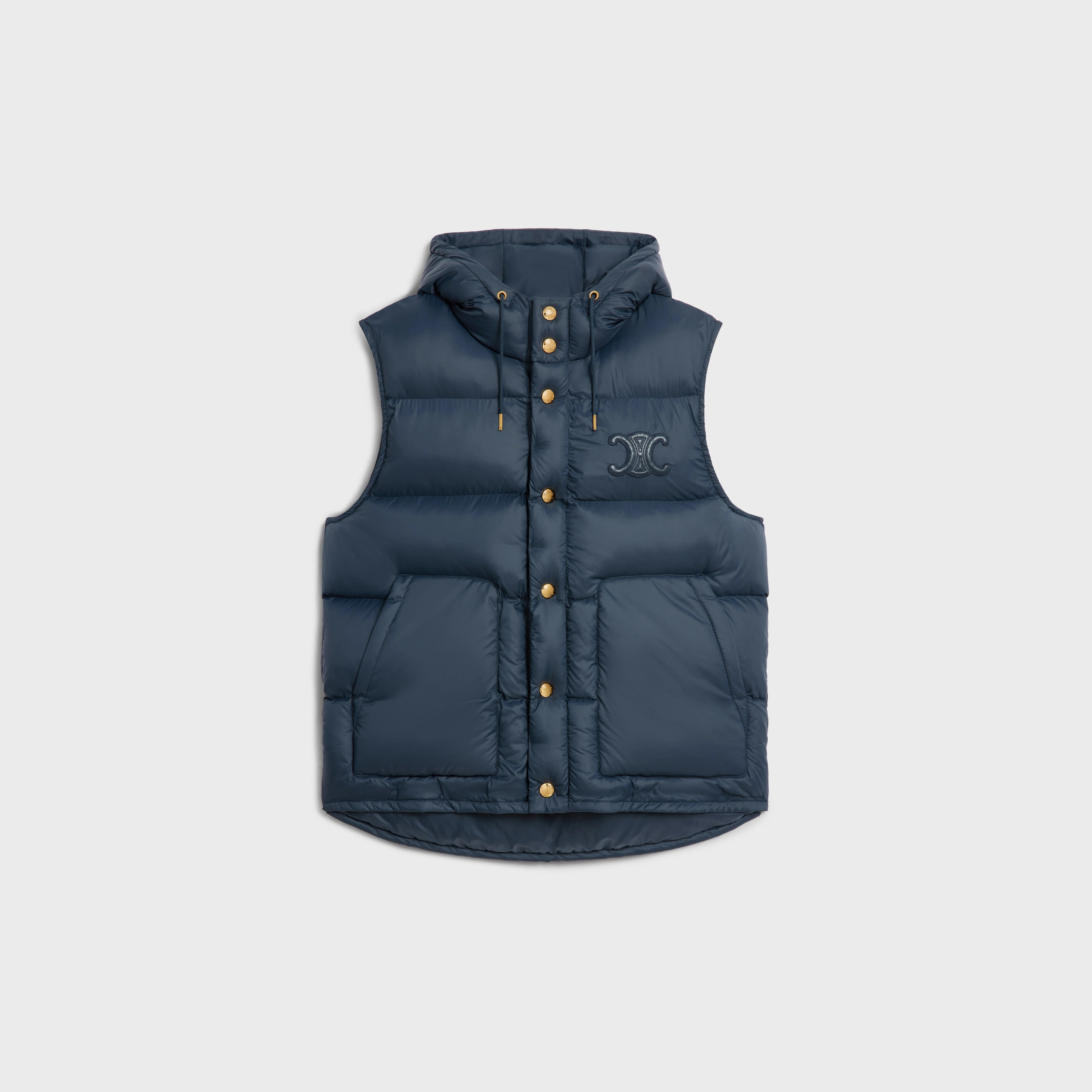 CELINE sleeveless down jacket in lightweight nylon | REVERSIBLE
