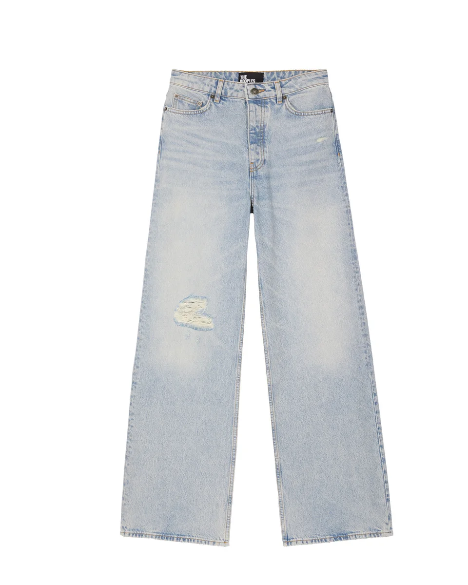 LIGHT BLUE WIDE-LEG JEANS - 1