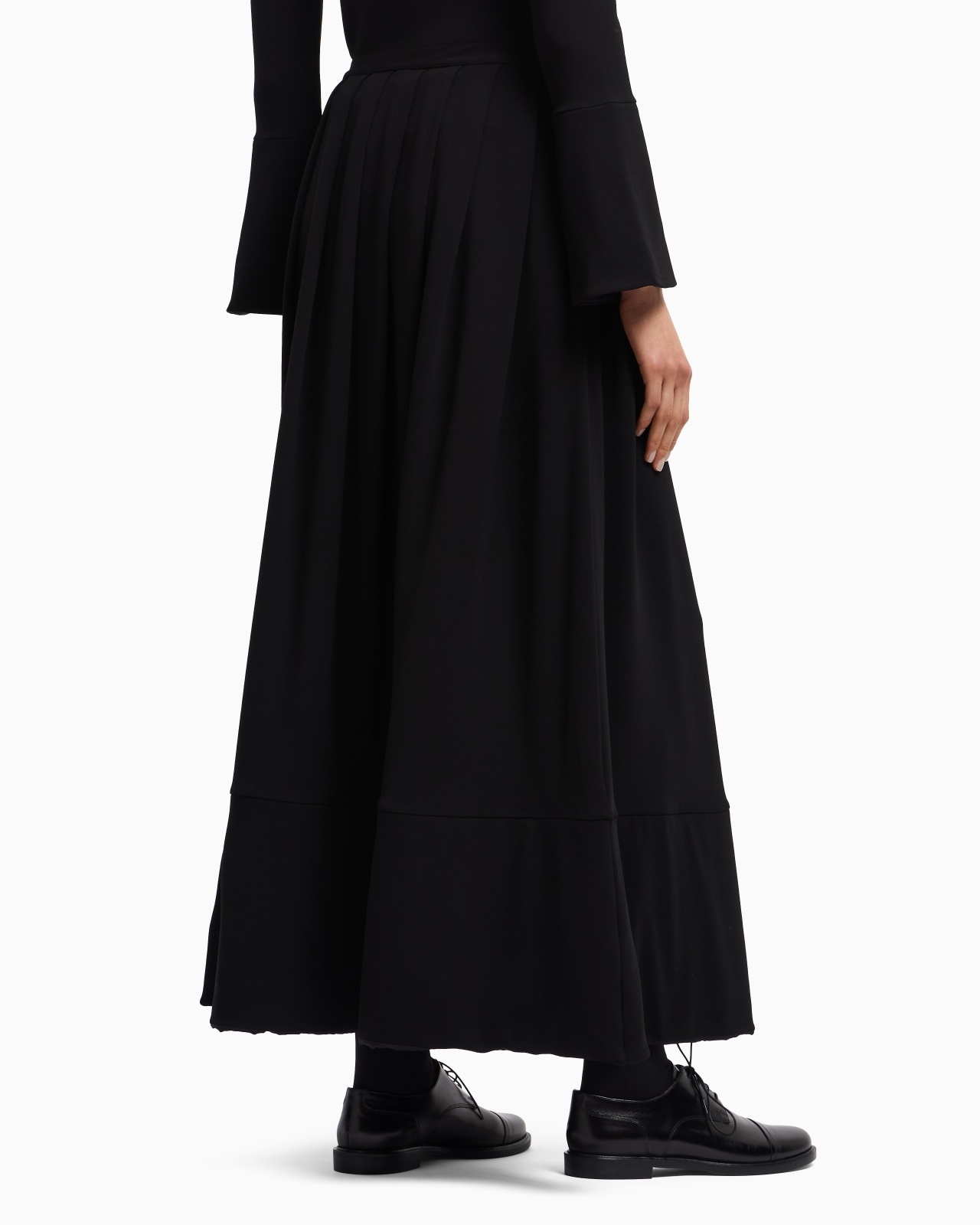 CRÊPE JERSEY LONG SKIRT WITH DARTS - 3