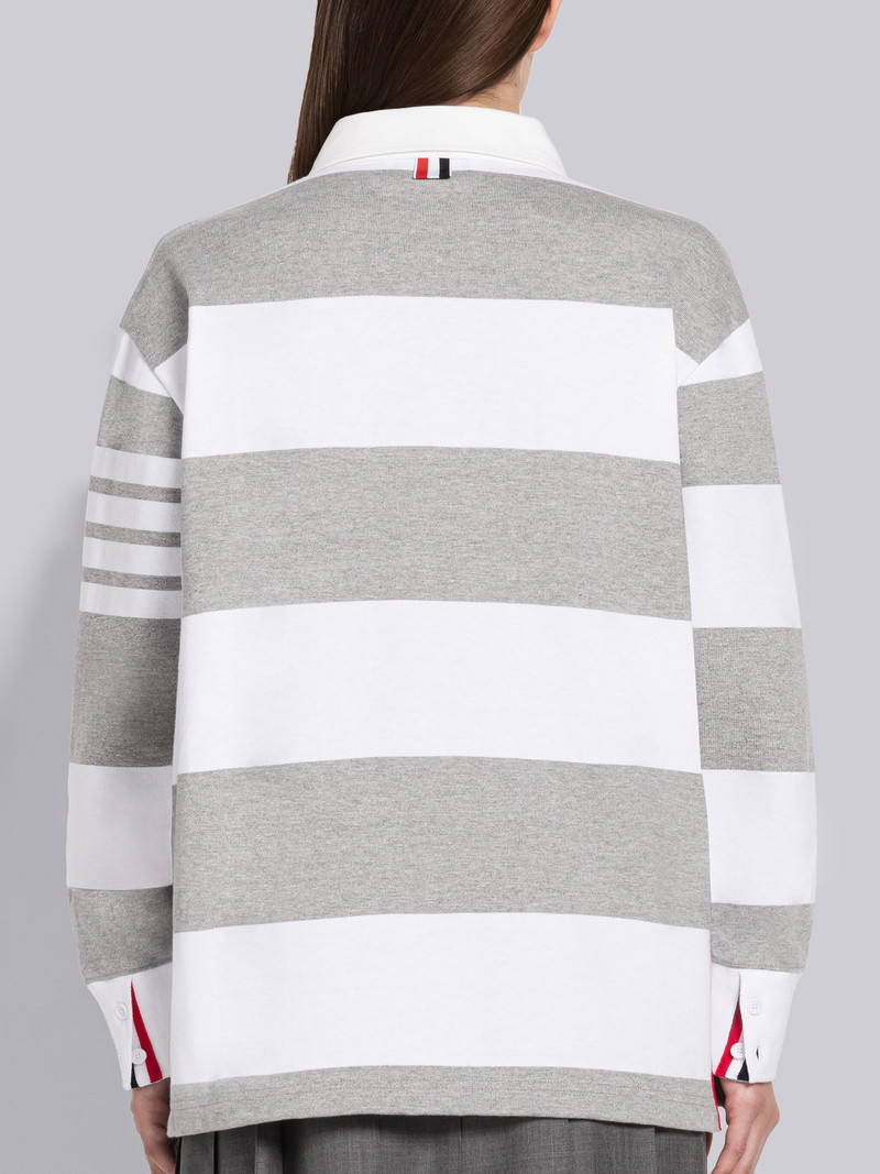 RUGBY STRIPE OVERSIZED 4-BAR FOOTBALL POLO 4