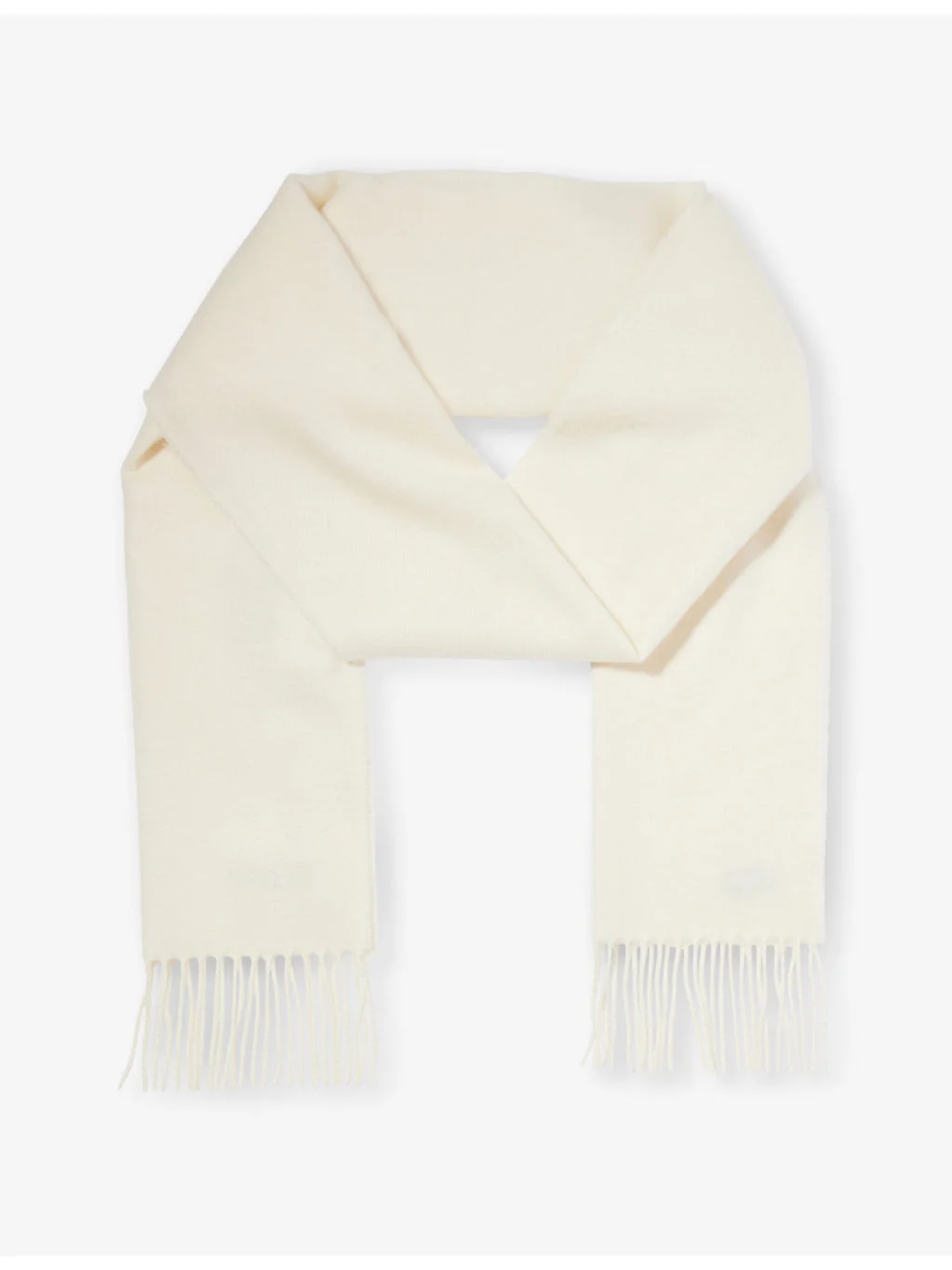 Knitted-texture fringed-trim cashmere scarf - 1