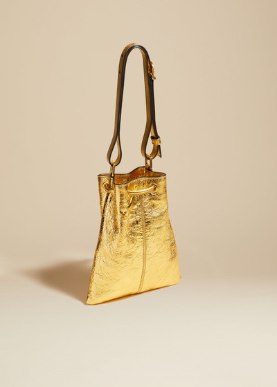 KHAITE The Small Greta Bag in Gold Metallic Leather outlook