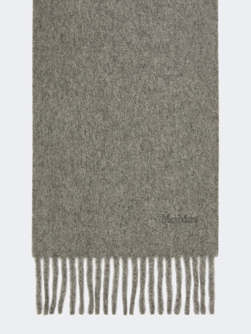 FRAGORE Wool scarf with embroidery - MEDIUM GREY 1