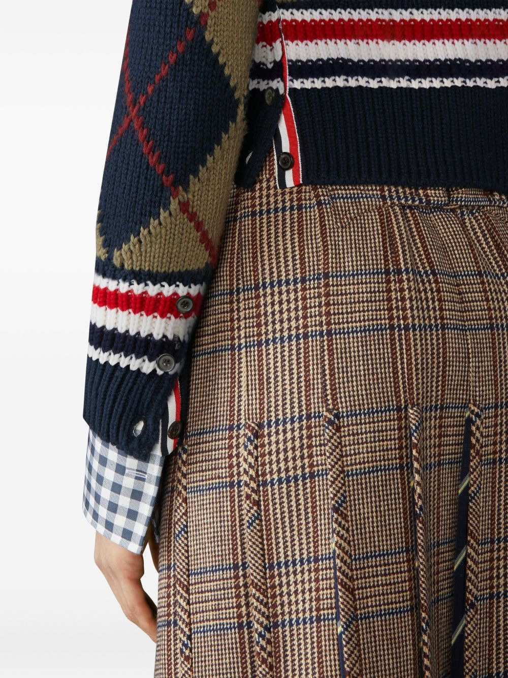 argyle-intarsia V-neck cardigan - 5