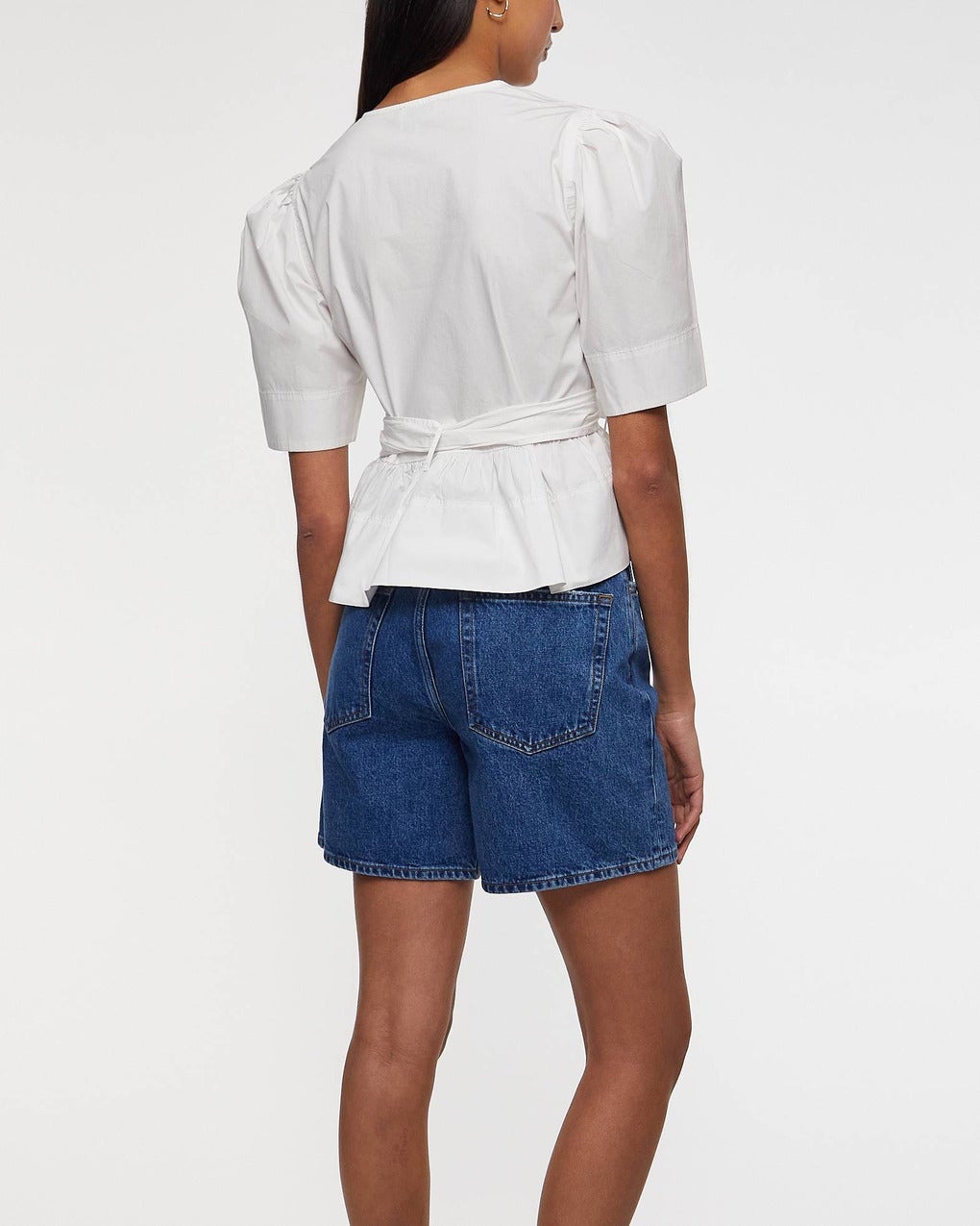 Blouse Washed Stretch Cotton Strap White - 4