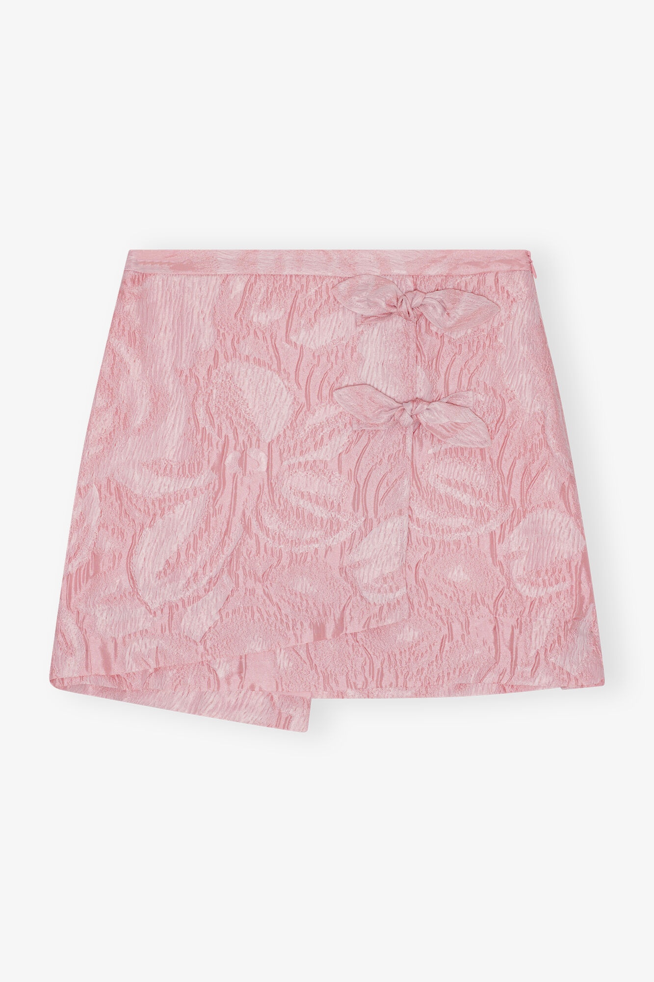 PINK TEXTURED CLOQUÉ MINI SKIRT - 1