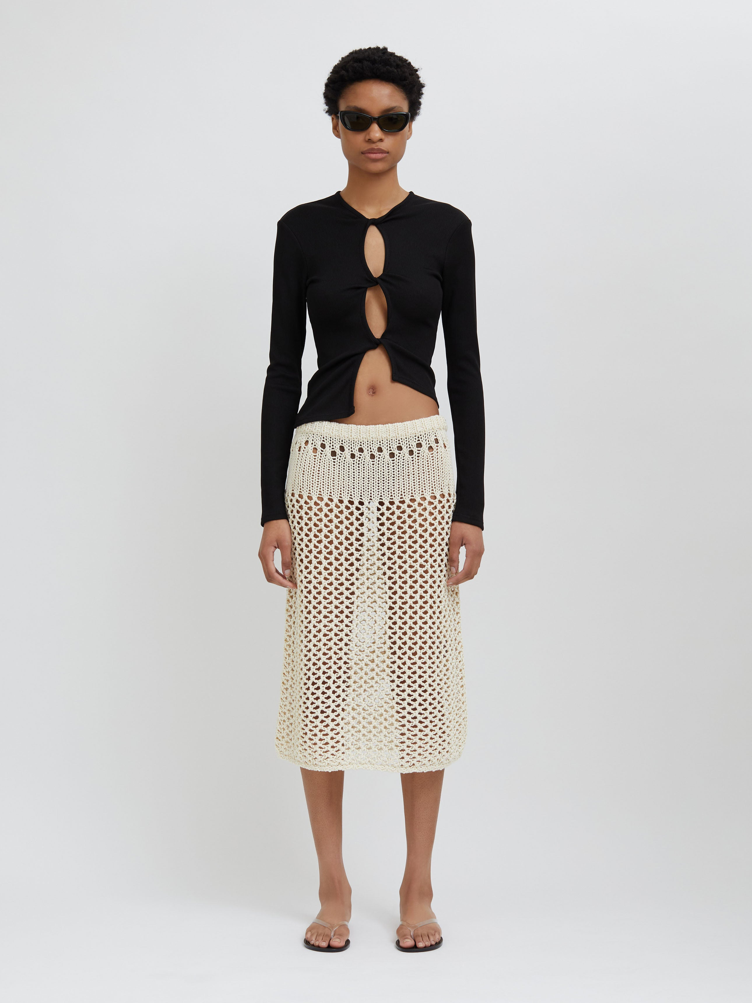 Open Twist Long Sleeve Top - 2