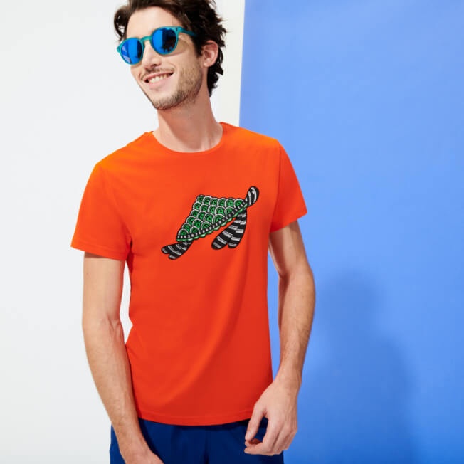 Men Cotton T-Shirt Turtle Swim - 3