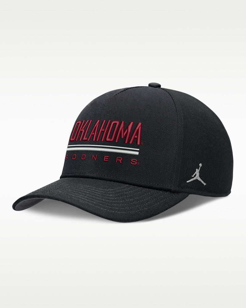 Oklahoma Sideline Practice Rise Men's Jordan Brand Dri-FIT College Adjustable Hat 1