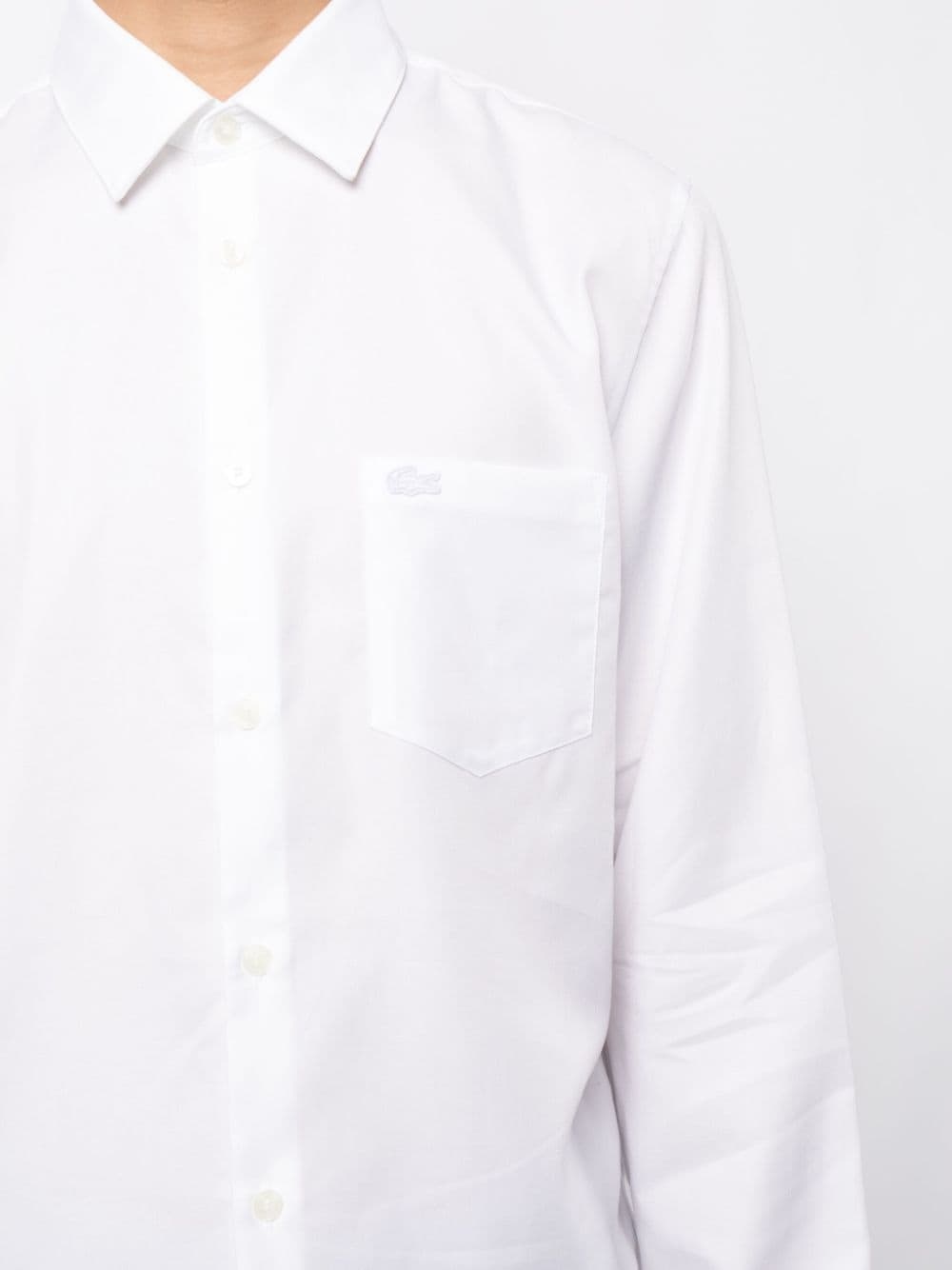 logo-embroidered long-sleeve cotton shirt - 5