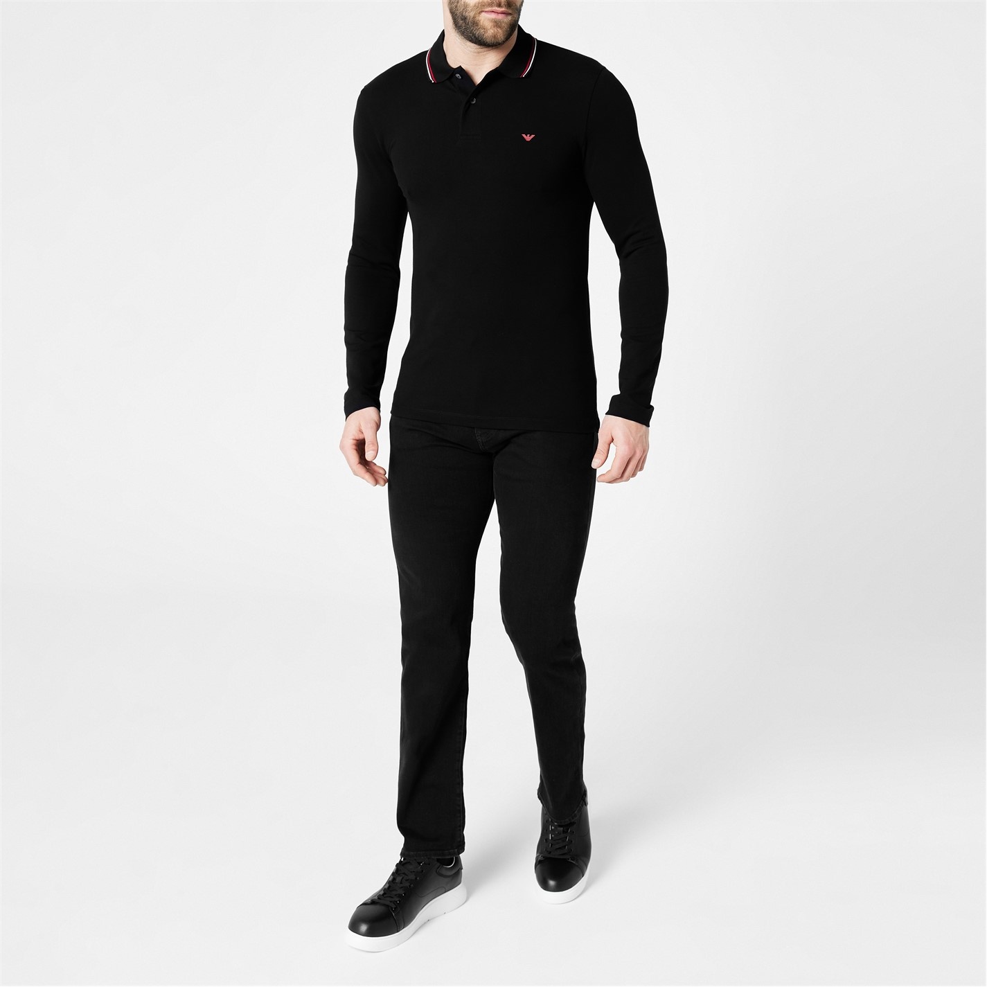 LONG SLEEVED TIPPED POLO SHIRT - 2