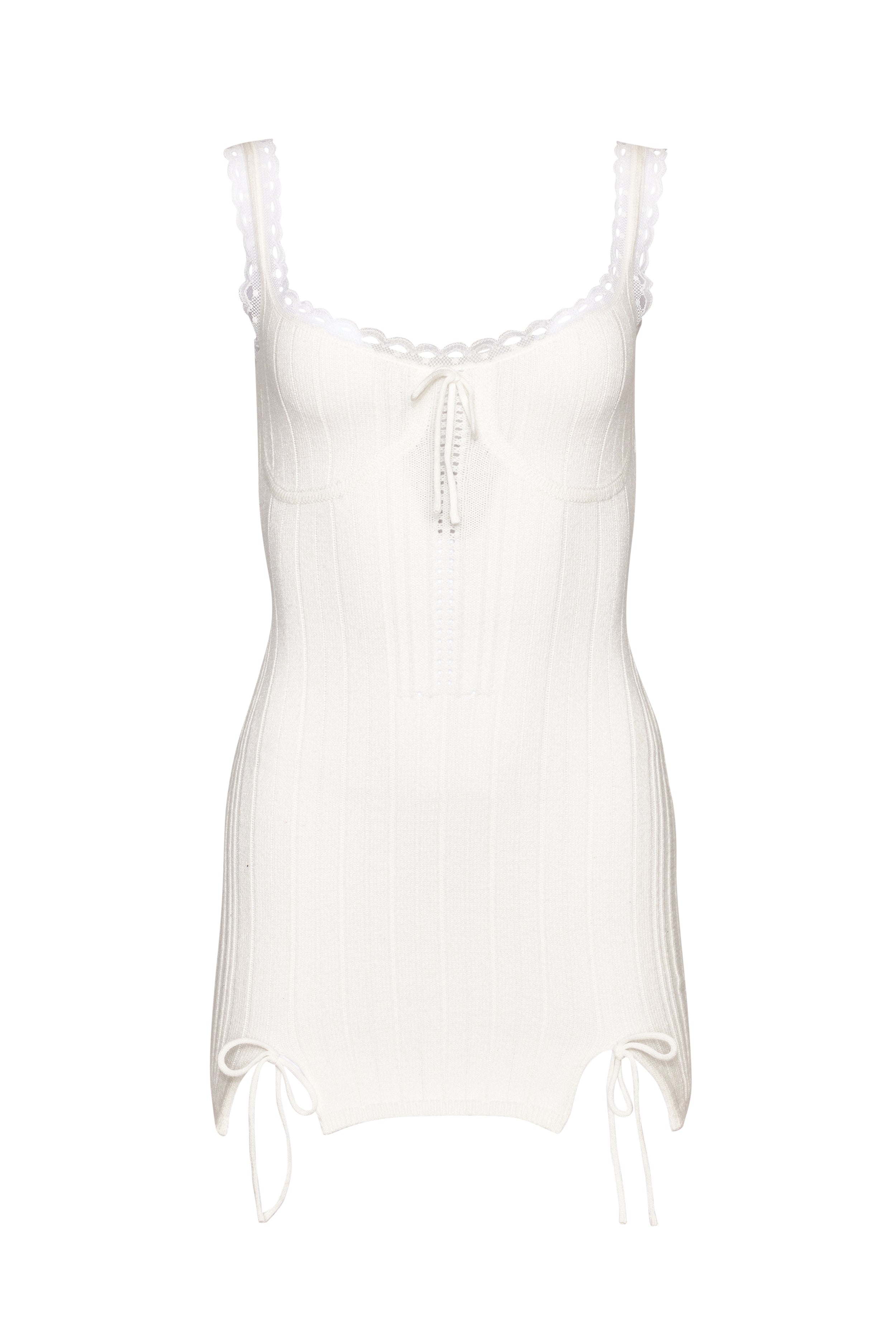 DAINTY LACE KNIT MINI DRESS - 1