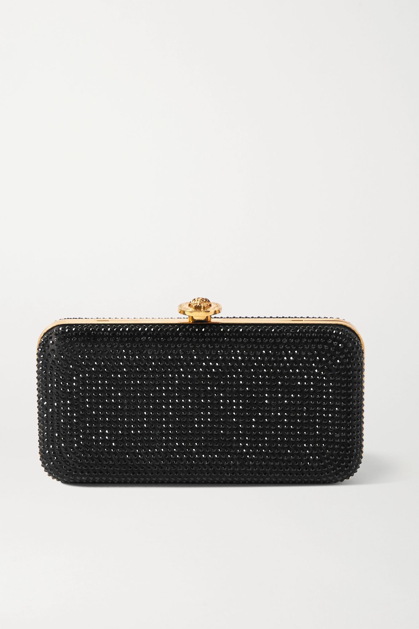 Crystal-embellished satin clutch - 1