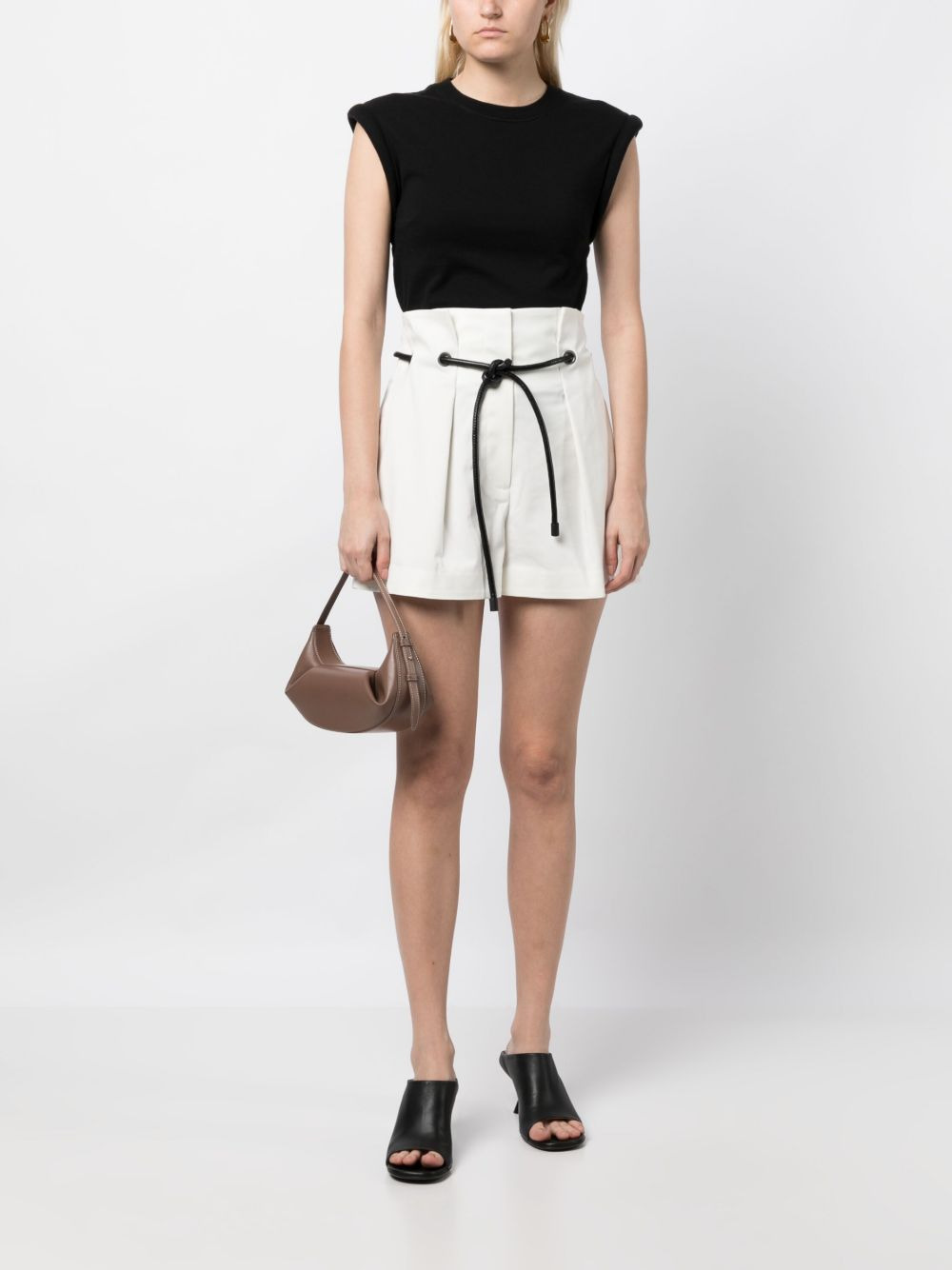 high-waisted drawstring short shorts - 2