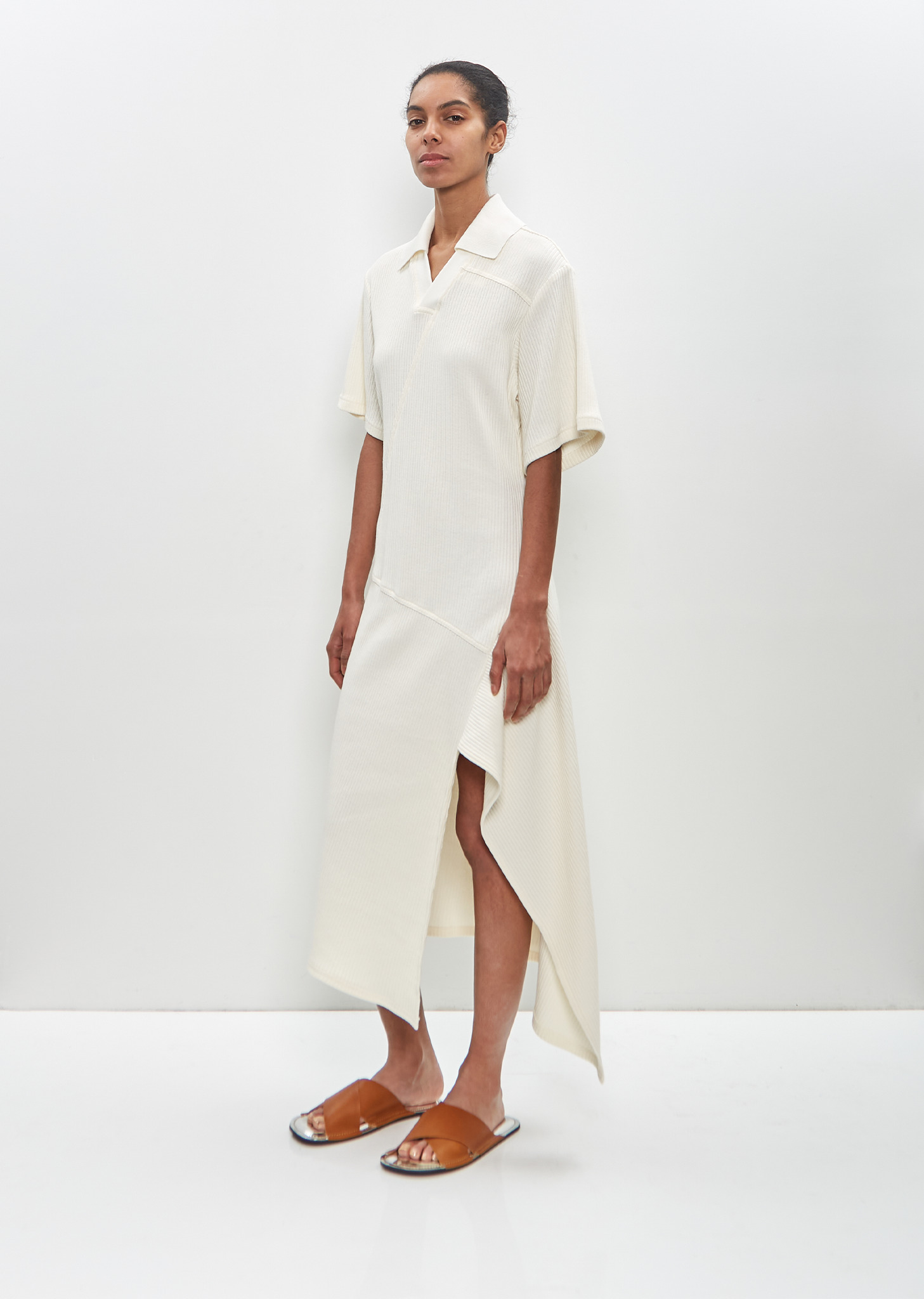 Cotton Knit Collar Dress - 4