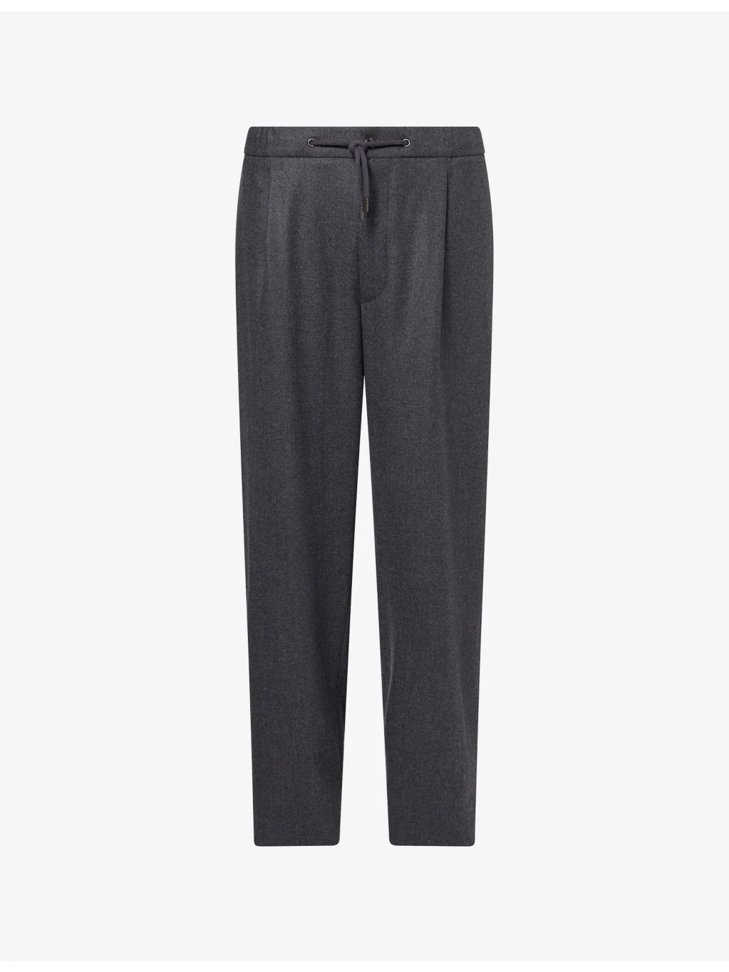Drawstring-Waist Straight-Leg Cashmere Trousers - 1