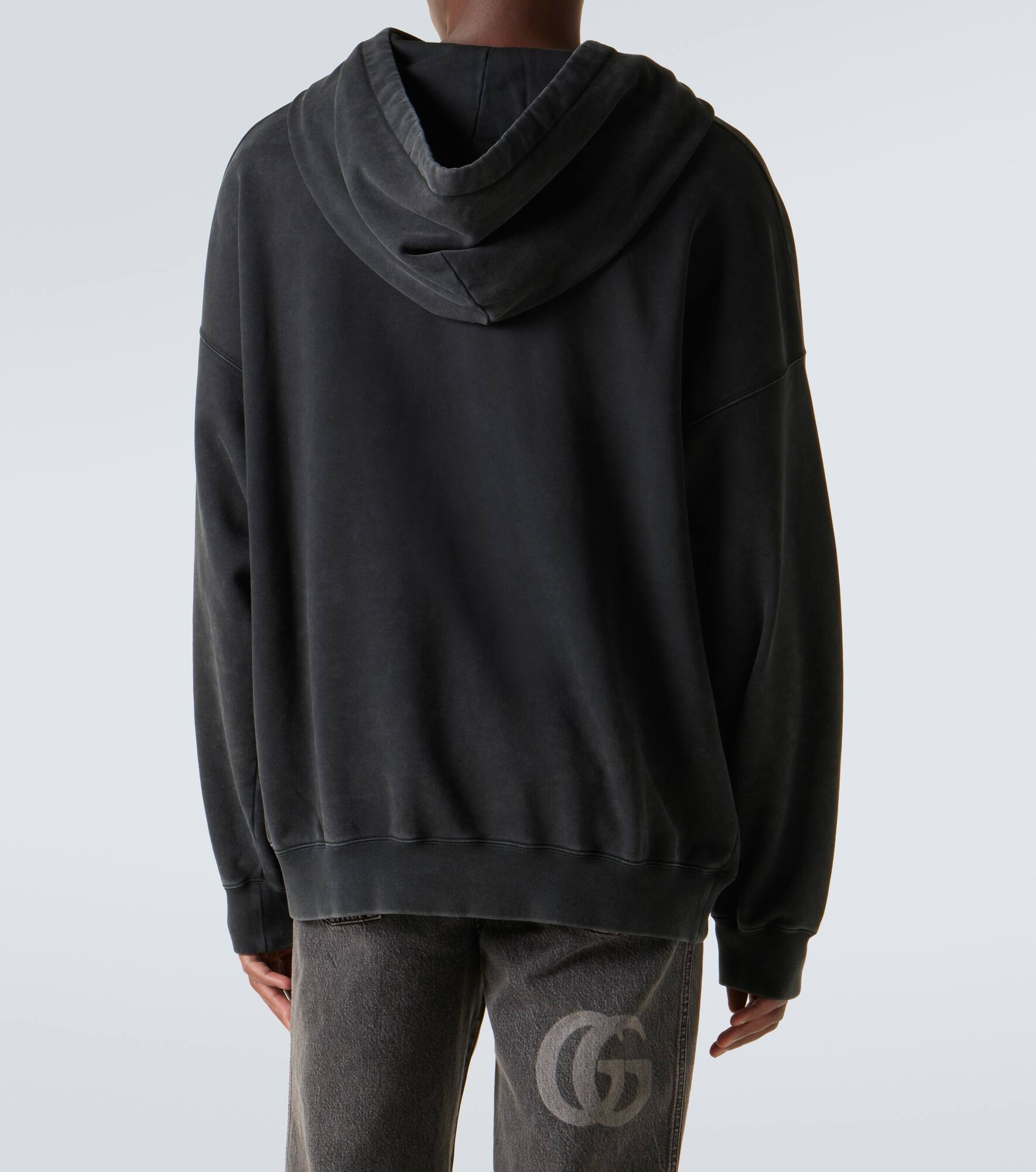 Logo cotton jersey hoodie - 4